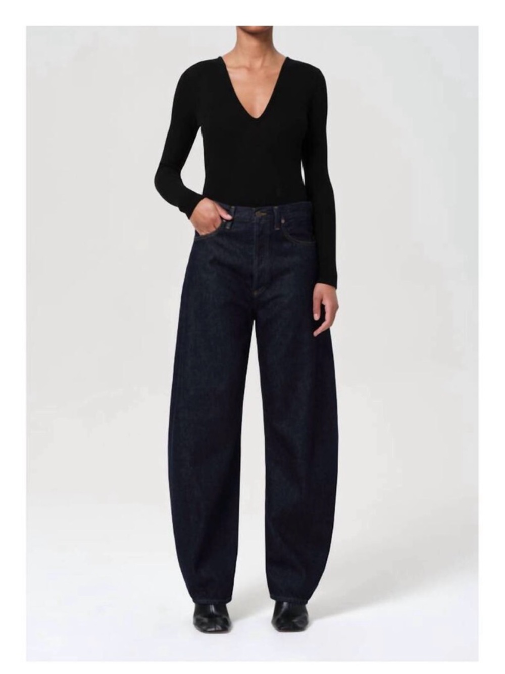 NEW AGOLDE luna high rise pieced taper jeans in rinse size 24